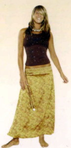 MAKEDA Embellished floor length skirt